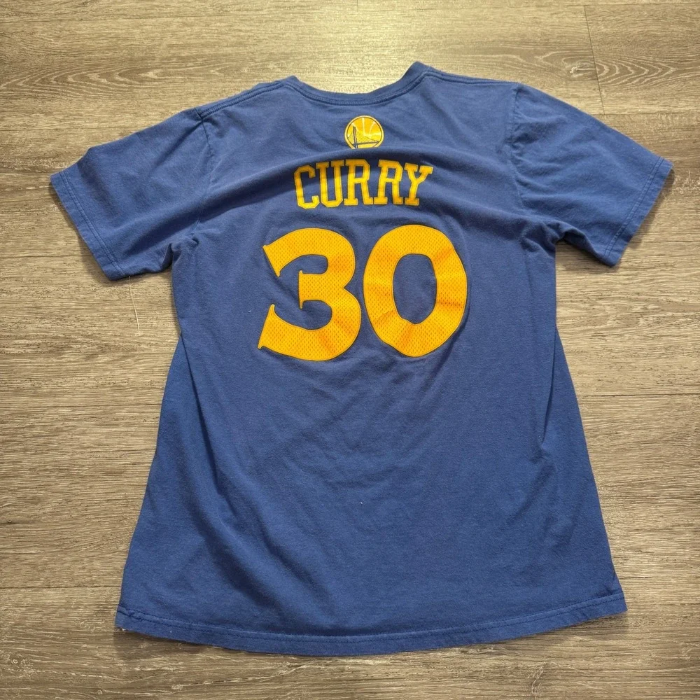 Adidas Stephen Curry Golden State Warriors Shirt Adult Medium Blue Logo Tee‎